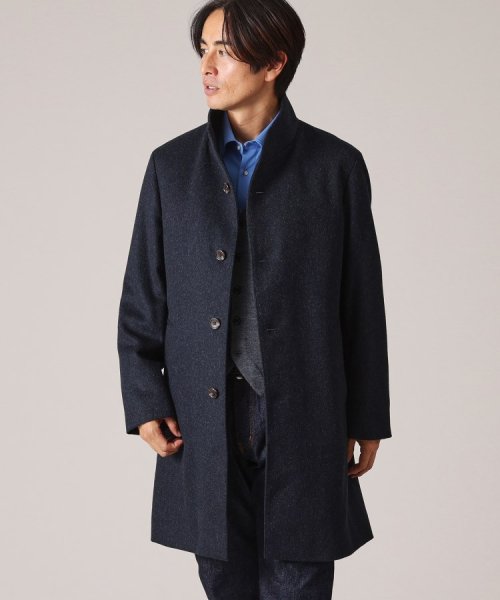 ◆【ウールカシミヤブレンド】 ビーバー スタンドカラー コート 