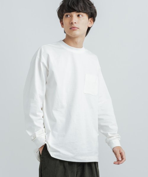 Rocky Monroe(ロッキーモンロー)/Tシャツ ロンT 無地 メンズ レディース 長袖 カットソー シンプル テーパード コットン カジュアル クルーネック グラスポケット 胸ポケット VORTEX/img01