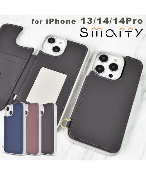 Smarfy(スマーフィー)/iphone14 14pro iphone13 Smarfy ミラー＆カード収納付き背面ケース スマホケース iPhone/img08