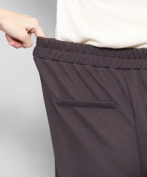 セール タックワイドパンツ レディース ボトムス ジャージ素材 ウエストゴム パンツ 無地 ミリアンデニ Mili An Deni Magaseek