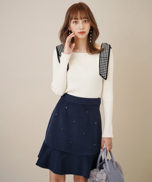 セール】ビジュー付き台形ミニスカート(504967245) | トランテアン  