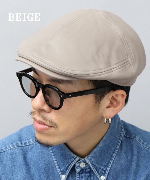 Besiquenti(ベーシックエンチ)/フェイクレザー パネル切り替え ハンチング 帽子 ワイドシルエット 大人 カジュアル シンプル/img10