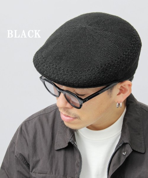Besiquenti(ベーシックエンチ)/編み柄 アクリル サーモハンチング フラットバイザー ハンチング ハンチング帽 帽子 メンズ カジュアル シンプル/img08