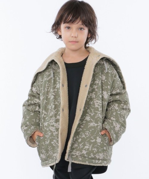 SHIPS KIDS(シップスキッズ)/MOUN TEN.:110～140cm / リーフ カモ×ボア セーラー フーディー/img01