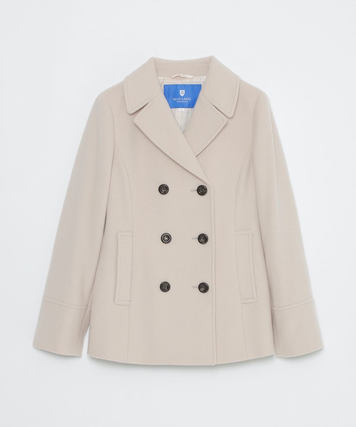 みー様＊エアリーウールピーコート＊エクリュ＊ブルーレーベルクレスト