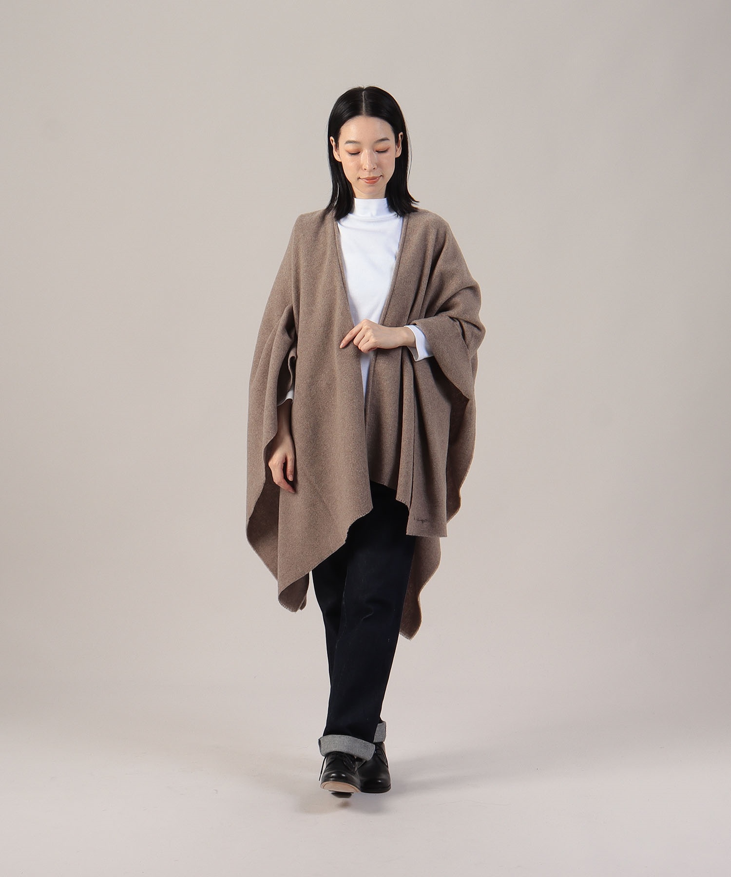 agnès b. FEMME ウールポンチョ-