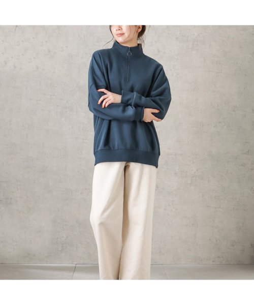 MAC HOUSE(women)(マックハウス（レディース）)/NAVY ネイビー ハーフジッププルオーバー MH827－720/img06