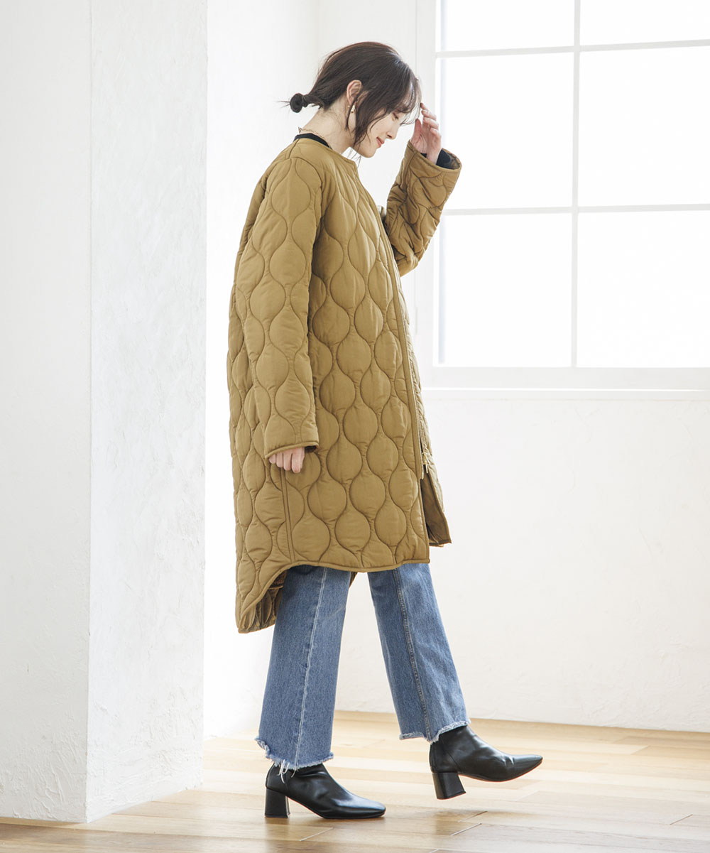 MILITARY QUILTING HOOD COAT