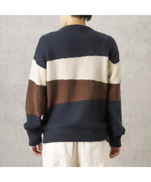 MAC HOUSE(men)(マックハウス（メンズ）)/NAVY ネイビー 配色切替クルーネックモヘアライクニット QMH/03855FW－2/img02