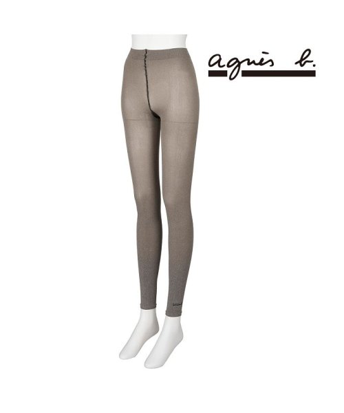 agnes b. (アニエスベー)/福助 公式 レギンス レディース agnes b. アニエスベー メランジ 100デニール 014－5001<br>M－Lサイズ グレー 婦人 女性 フクスケ /img01