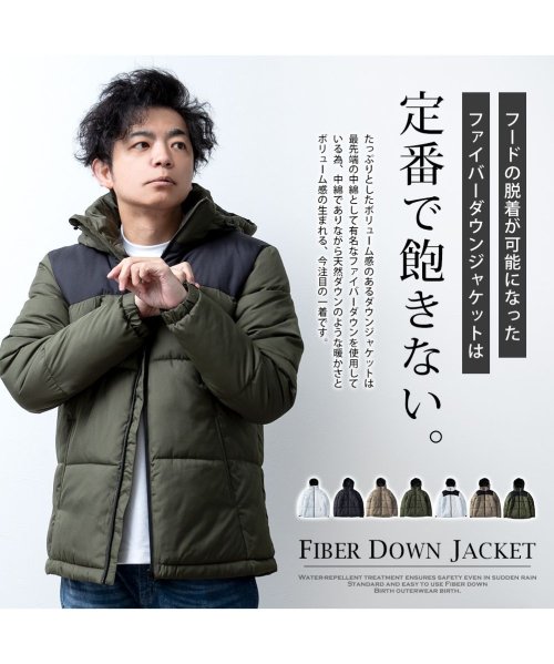  GENELESS(GENELESS)/ファイバー ダウンジャケット メンズ 中綿 ジャケット アウター ジャンパー 冬 2WAY 軽量 軽い 防風 撥水 防寒 アウトドア レジャー 暖かい 冬服/img05