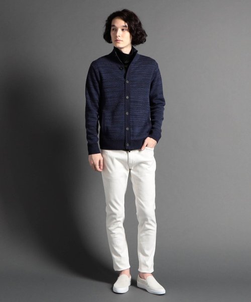 ジオメトリックジャカード スタンドニットブルゾン 