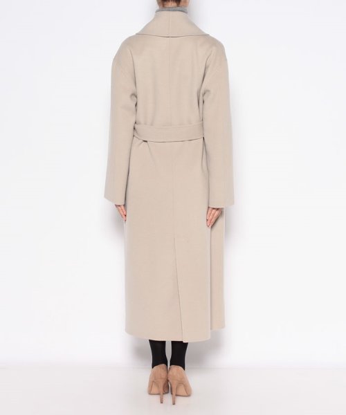 カシミヤ混リバーショールカラーコート 