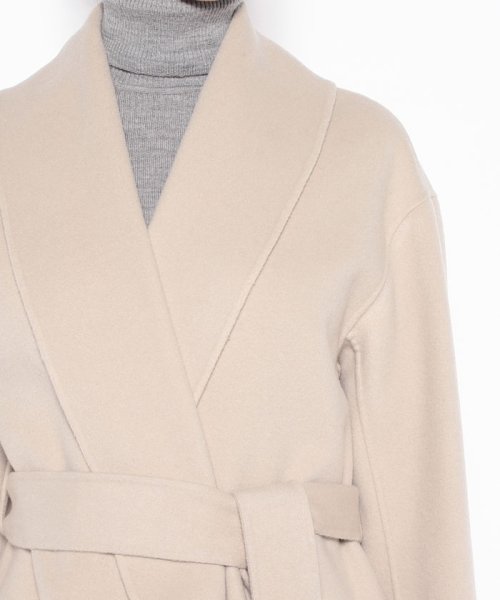 カシミヤ混リバーショールカラーコート 