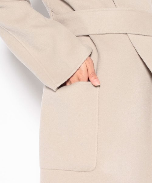 カシミヤ混リバーショールカラーコート 