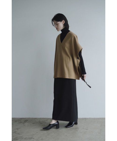 セール】 クラネ(CLANE) |2WAY WOOL SIDE RIBBON PONCHO(504982910 