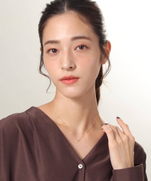 K18ダイヤモンドプリンセスカット キヘイネックレス 