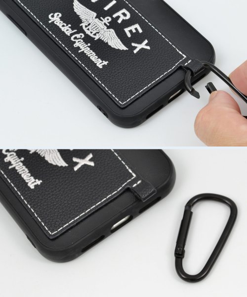 AVIREX(AVIREX)/スマホケース iPhone14 iPhone14Pro iPhone13 ブランド アヴィレックス AVIREX カード収納付き背面ケース 刺繍ロゴ/img08