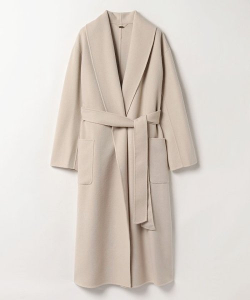 カシミヤ混リバーショールカラーコート 