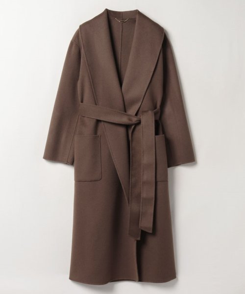 カシミヤ混リバーショールカラーコート 