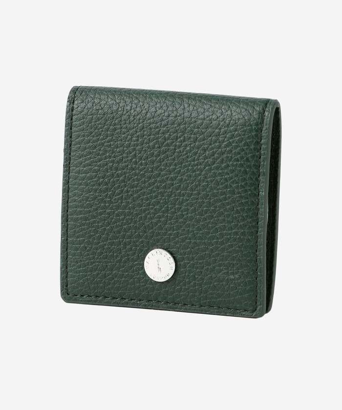 グリーンレザーコインケース 栃木レザー 四角い コインケース アクセサリーケース 小物入れ