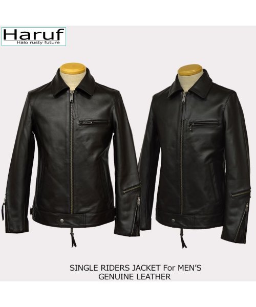 Haruf(ハルフ)/本革 レザージャケット ライダースジャケット 革ジャン メンズ シングルライダース バイクジャケット カウレザー UK2MAR/img07