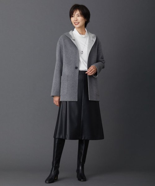 J.PRESS LADIES（LARGE SIZE）(J．プレス　レディス（大きいサイズ）)/【リバーシブル】ウールナイロン リバー フーデッドコート/img04