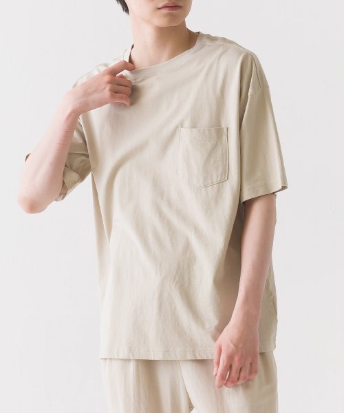 OMNES(オムネス)/【OMNES】ユニセックス 製品洗い ポケット付無地半袖Tシャツ/img12