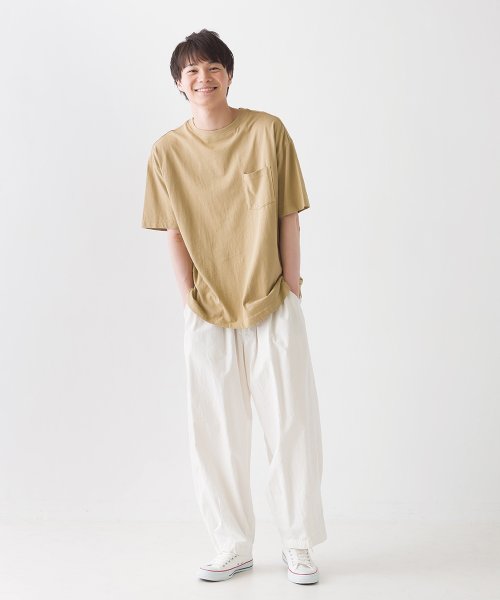 OMNES(オムネス)/【OMNES】ユニセックス 製品洗い ポケット付無地半袖Tシャツ/img19