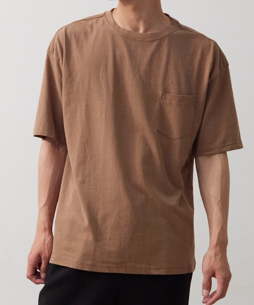 OMNES(オムネス)/【OMNES】ユニセックス 製品洗い ポケット付無地半袖Tシャツ/img32