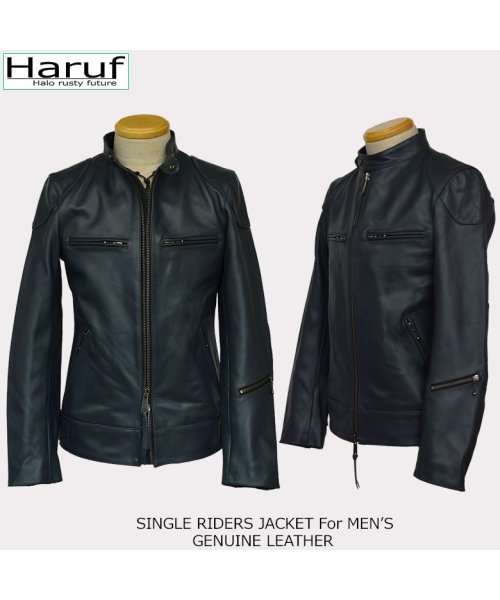 Haruf(ハルフ)/レザージャケット ライダースジャケット 革ジャン 本革 メンズ シングルライダース バイクジャケット カウレザー UK3MAR/img21