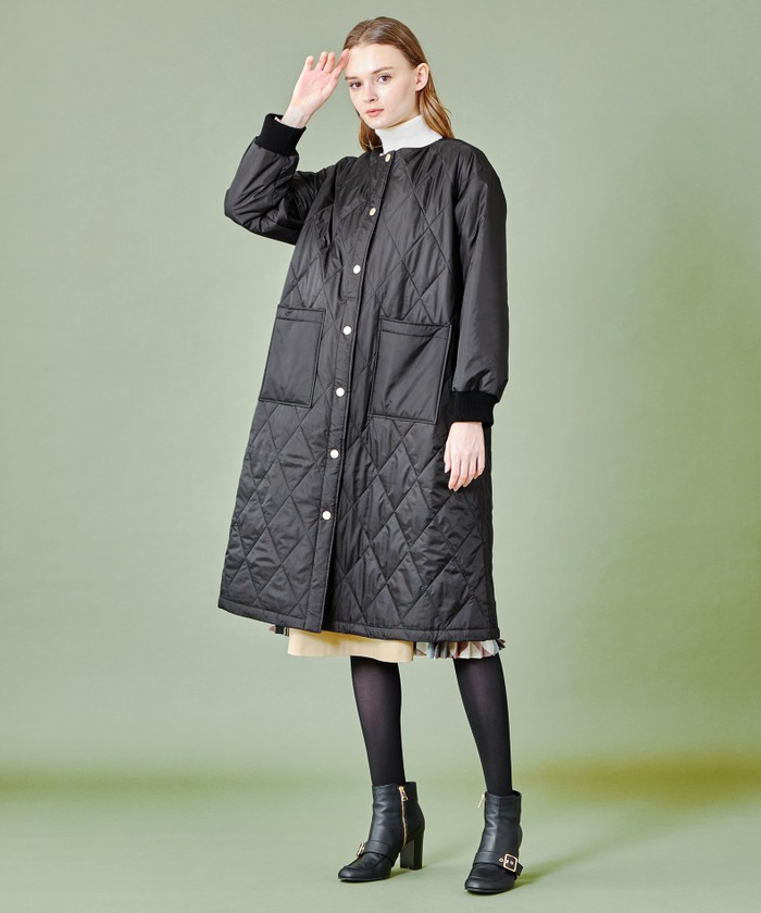 オンラインストア限定】ハイカウントタフタキルティングコート