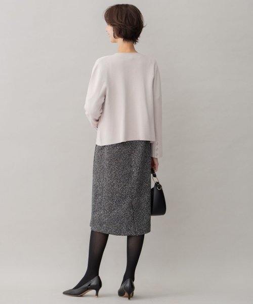 ミラノリブ ニット ノーカラージャケット ネイビーノーカラーペプラムジャケット C1933448639(14960円)