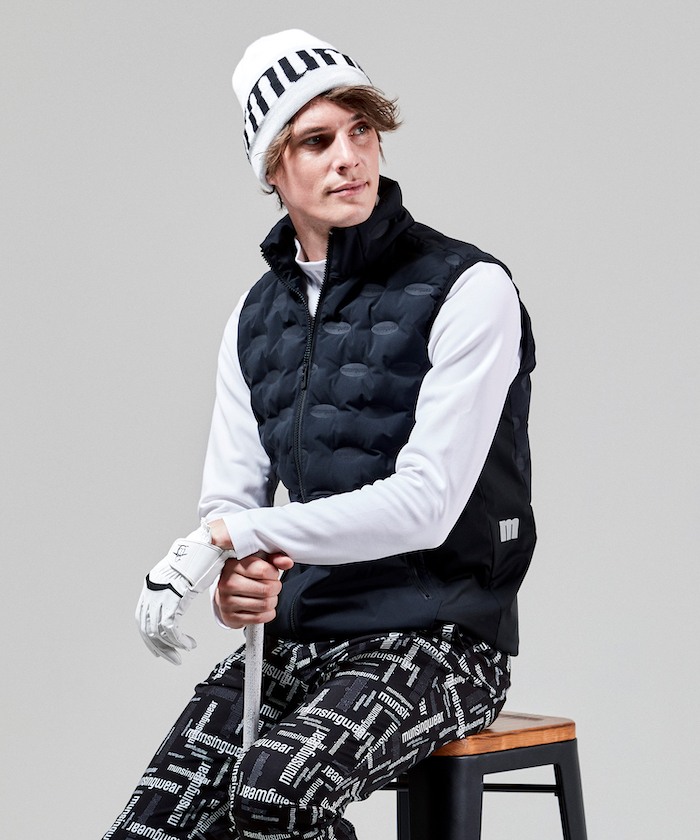 ENVOY/エンボイ』吸汗ストレッチ保温タックリバーシブル衿ロゴ