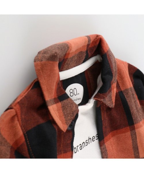 BRANSHES(ブランシェス)/【ペア】チェックシャツ重ね着風長袖カバーオール/img11