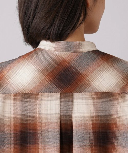オンブレチェックシャツワンピース 