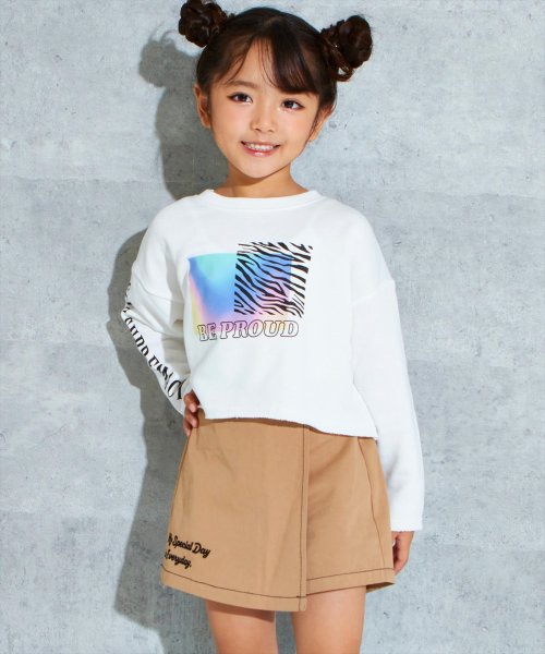 ANAP KIDS(アナップキッズ)/裾ダメージフォトプリント裏毛トップス/img01