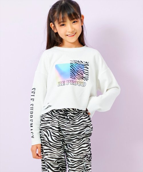 ANAP KIDS(アナップキッズ)/裾ダメージフォトプリント裏毛トップス/img03