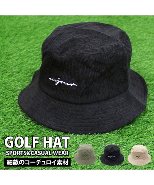 TopIsm(トップイズム)/ハット ゴルフウェア 帽子 メンズ ゴルフ バケットハット コーデュロイ ロゴ刺繍 キャップ/img01
