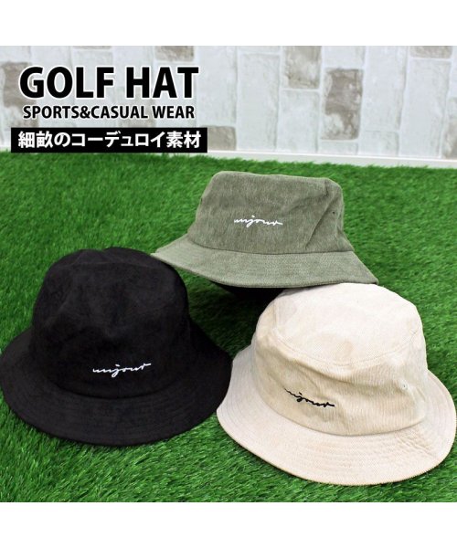 TopIsm(トップイズム)/ハット ゴルフウェア 帽子 メンズ ゴルフ バケットハット コーデュロイ ロゴ刺繍 キャップ/img08