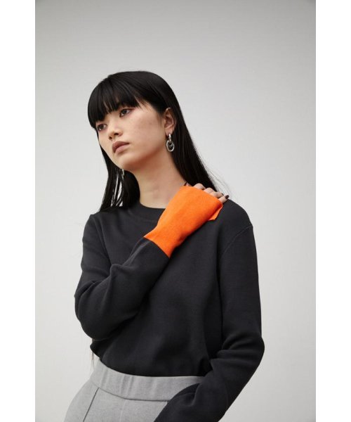 AZUL by moussy(アズールバイマウジー)/COLOR CUFF BLOCK KNIT TOPS/img28