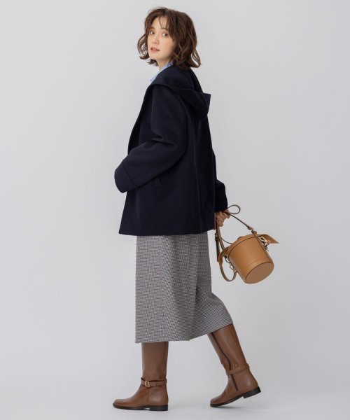 【CLASSY.1月号掲載】ウールカシミヤビーバー フード付き ショートコート ウールカシミヤビーバー コート 品番