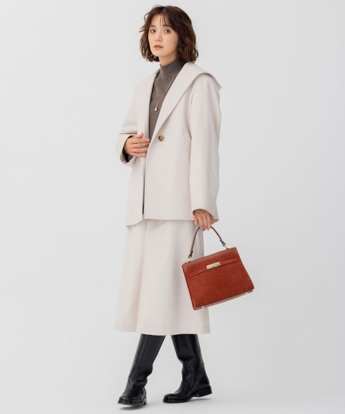 【CLASSY.1月号掲載】ウールカシミヤビーバー フード付き ショートコート ウールカシミヤビーバー コート 品番