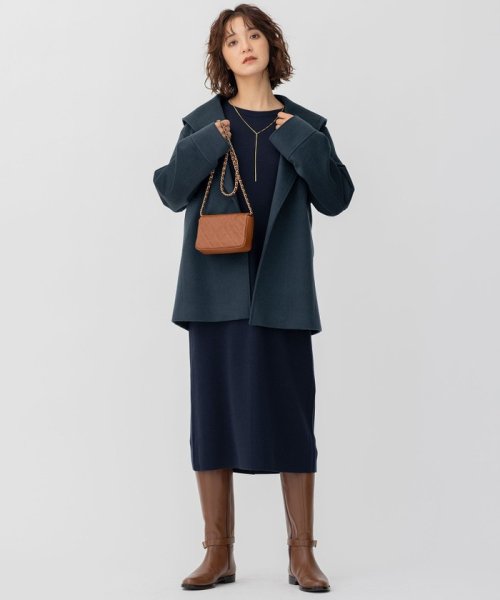 【CLASSY.1月号掲載】ウールカシミヤビーバー フード付き ショートコート ウールカシミヤビーバー コート 品番