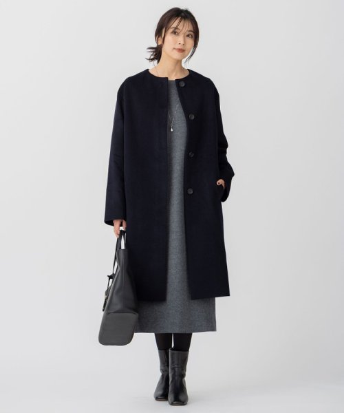 ウールカシミヤビーバー ノーカラー コート ウールカシミヤビーバー 品番 コート