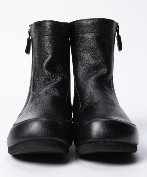 JSハートレーベル☆サイドジップ本革インヒールショートブーツaw 