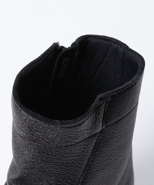 JSハートレーベル☆サイドジップ本革インヒールショートブーツaw 