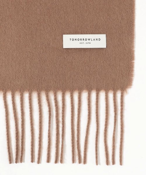 ウールカシミヤ フリンジマフラー 