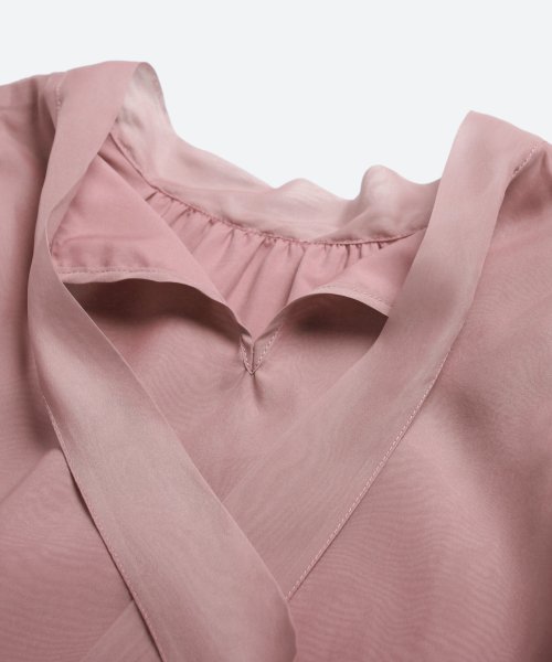 DRESS+(ドレス プラス)/ブラウス リボンカラー 七分袖 シアー素材 裏地付き /img29