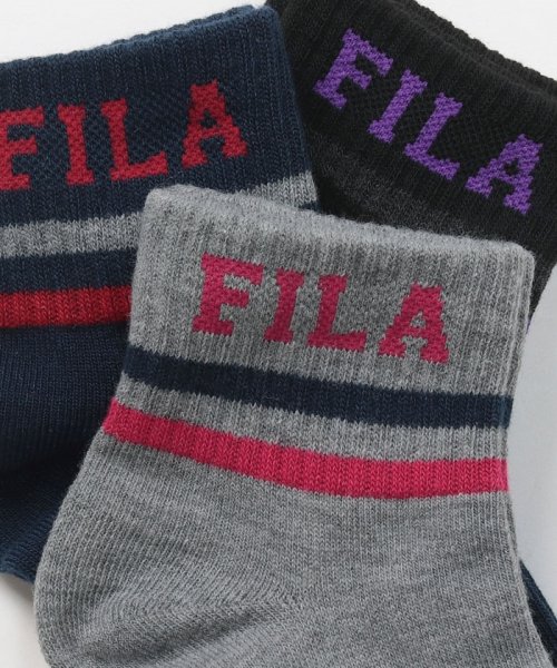 FILA socks Ladies(フィラ　ソックス　レディース)/配色ライン リブソックス 3足組 レディース/img01